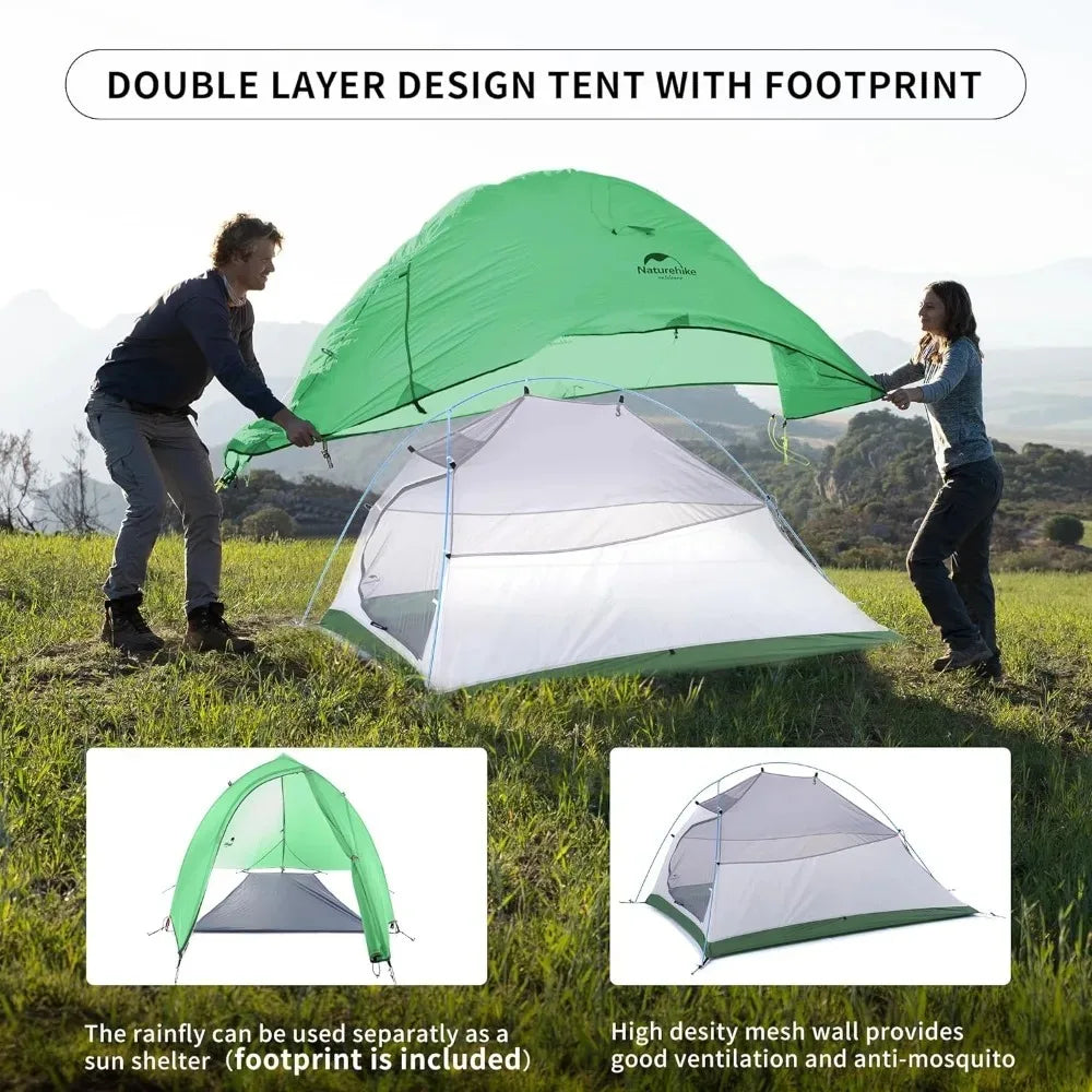 2 Person Lightweight Backpacking Tent with Footprint